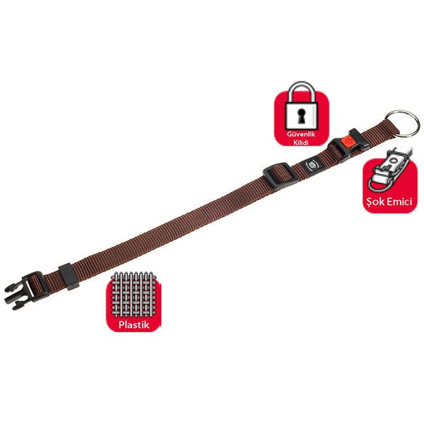 Karlie Kilitli Köpek Boyun Tasması Large Kahverengi 25 Mm 45-65 Cm
