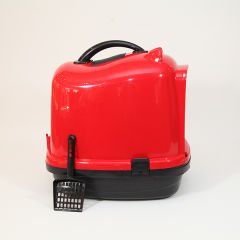 Pet Style Comfort Kapalı Kedi Tuvalet Kabı Kırmızı 49.5X40X50h Cm