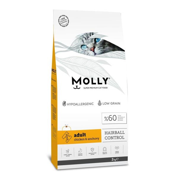 Molly Düşük Tahıllı Hipoalerjenik Tavuklu Yetişkin Kedi Maması 2 Kg