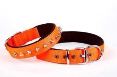 Doggie Comfort Dokuma Çivili Köpek Boyun Tasması Large Turuncu 2.5x42-50 Cm