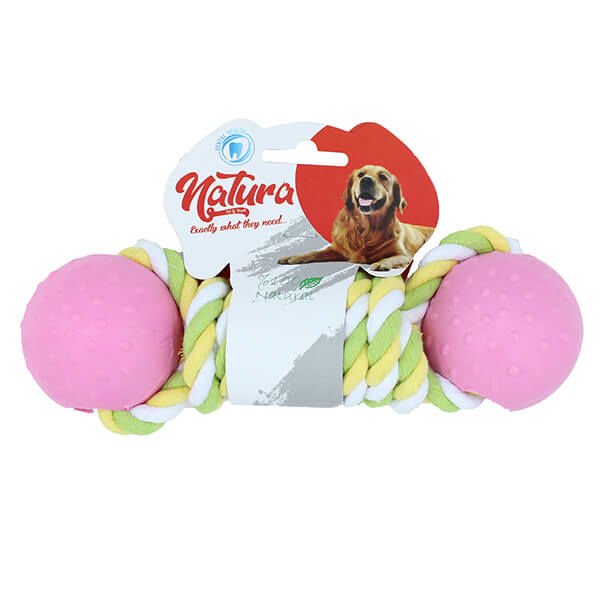 Natura Plastik İkili Top Köpek Çiğneme Oyuncağı 31 cm