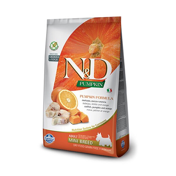 N&D Balkabaklı Balıklı Küçük Irk Yetişkin Köpek Maması 7 Kg