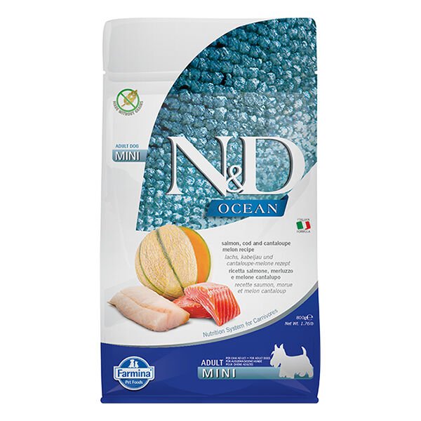N&D Ocean Somon ve Morina Balıklı Mini Yetişkin Köpek Maması 800 Gr