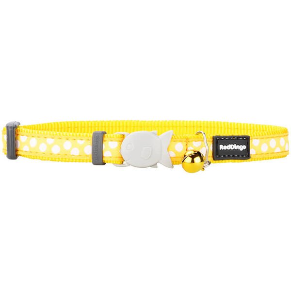 Red Dingo Balık Tokalı Sarı Beyaz Benekli Kedi Boyun Tasması 12 Mm