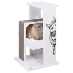 Trixie Maria Kedi Tırmalama ve Oyun Evi Beyaz/Gri 101 Cm
