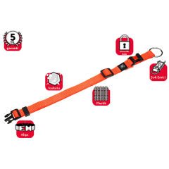 Karlie Kilitli Köpek Boyun Tasması Medium Turuncu 25 Mm 40-55 Cm
