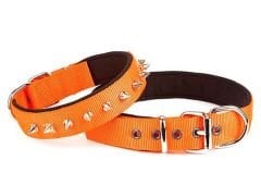 Doggie Comfort Dokuma Çivili Köpek Boyun Tasması Large Turuncu 3x47-55 Cm