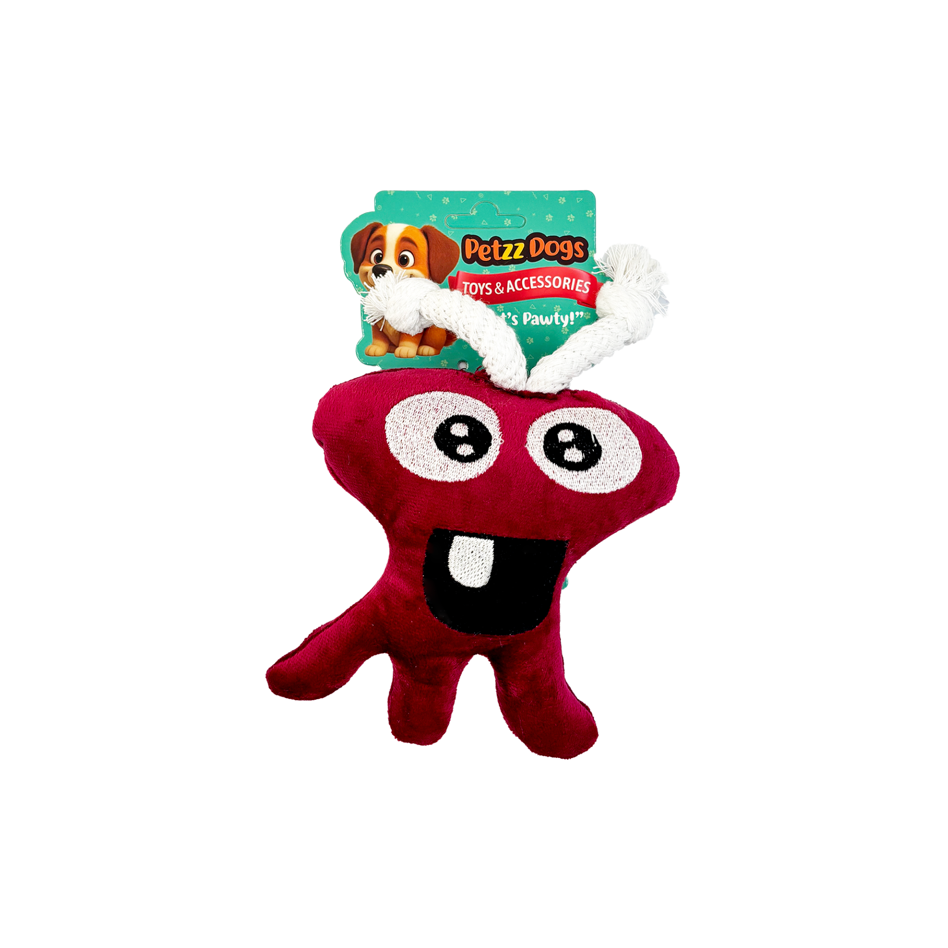 PetzzDogs Çatlak Sesli Dayanıklı Peluş Köpek Çiğneme Oyuncağı Bordo 13x19 Cm