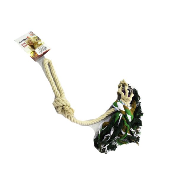 Euro Dog Köpek Diş İpi Uzun Halat Püsküllü Sarı/Siyah/Yeşil 60 Cm