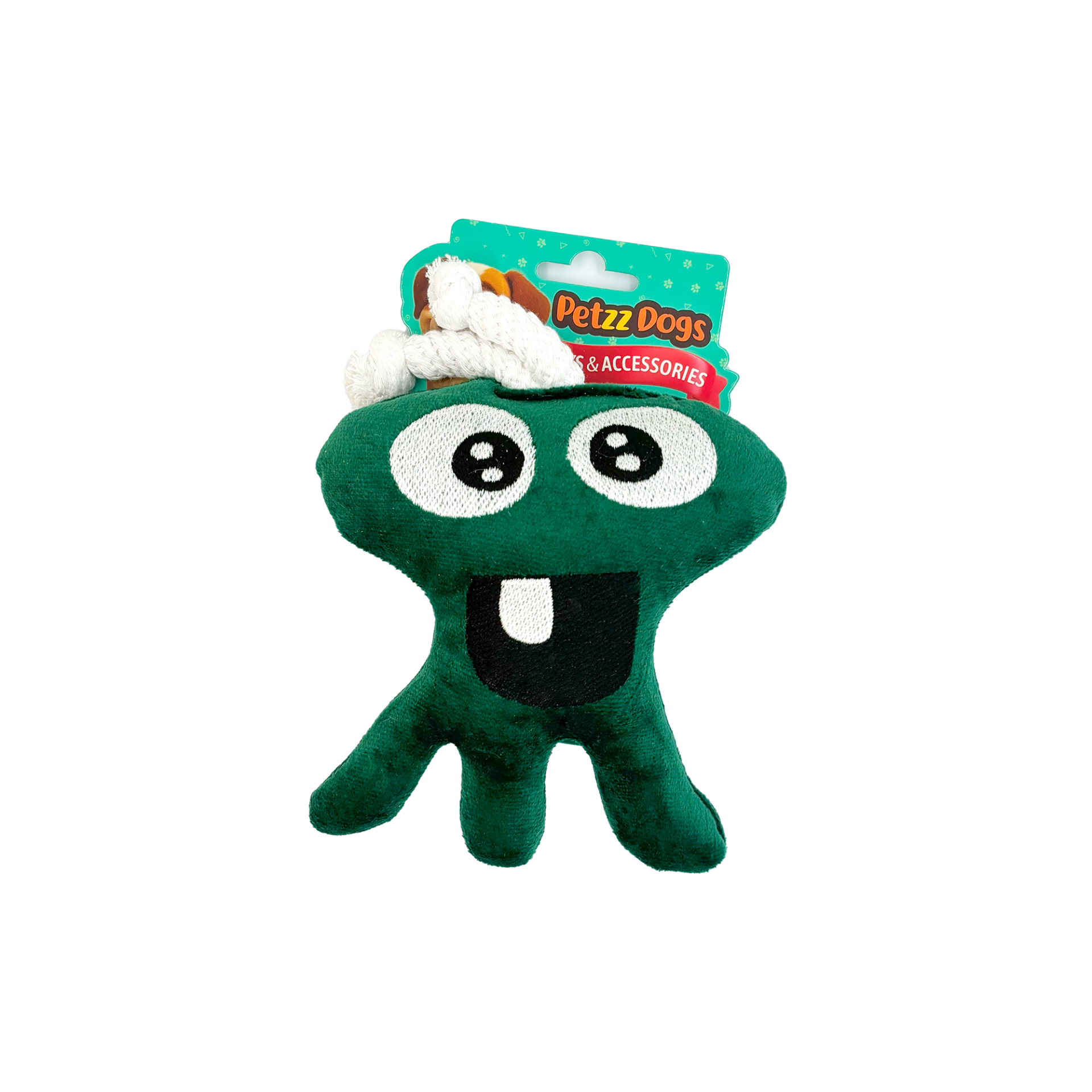 PetzzDogs Çatlak Sesli Dayanıklı Peluş Köpek Çiğneme Oyuncağı Yeşil 13x19 Cm