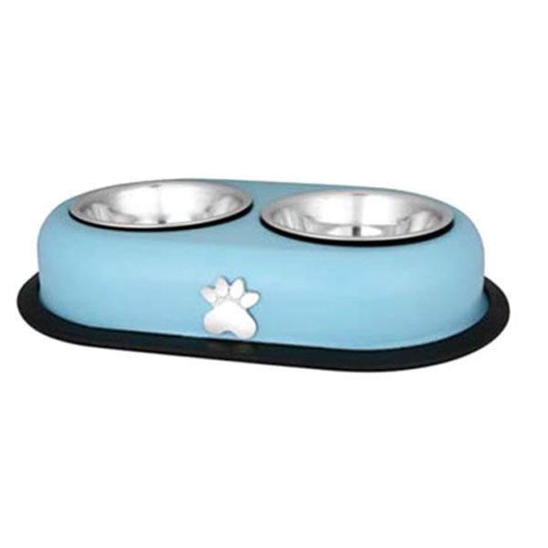 Euro Dog Köpek DDBXPM Pati Desenli İkili Mama Kabı 13.5 Cm