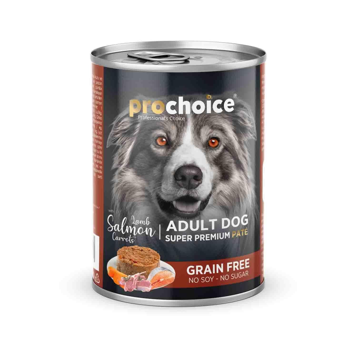 Prochoice Kuzulu Somonlu ve Havuçlu Yetişkin Köpek Konservesi 400 gr