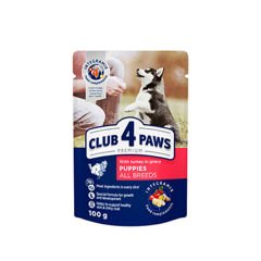 Club4Paws Hindili Soslu Pouch Yavru Konserve Köpek Maması 100 Gr