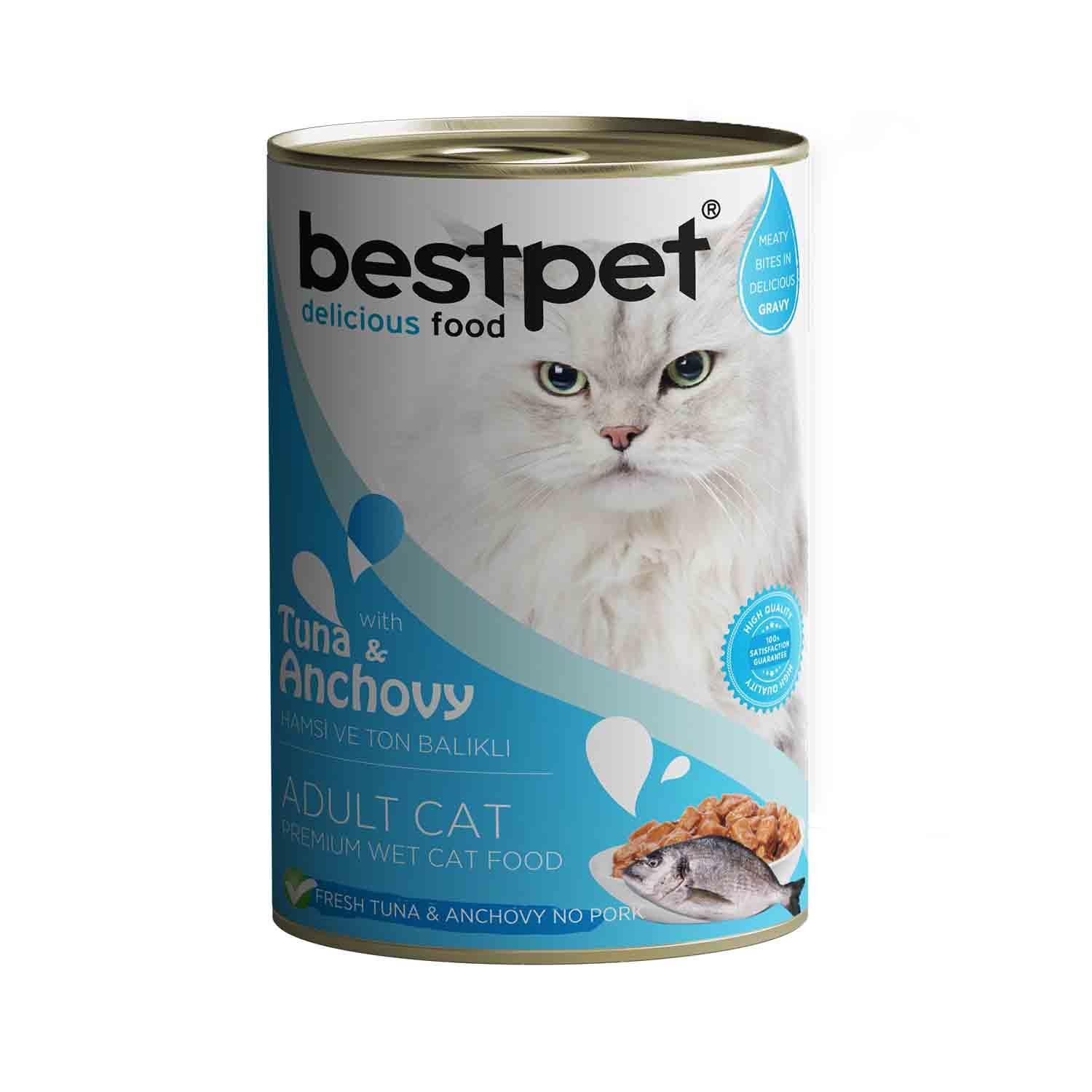 Bestpet Ton Balıklı ve Hamsili Gravy Yetişkin Kedi Konservesi 400 gr