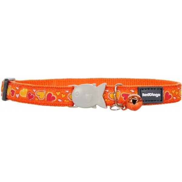 Red Dingo Breezy Love Desenli Kedi Boyun Tasması Turuncu 12 Mm