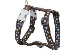 Red Dingo Ayarlı Kahverengi Mavi Benekli Köpek Göğüs Tasması 15 Mm