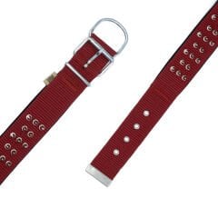 Doggie Comfort Dokuma Çivili Köpek Boyun Tasması Medium Kırmızı 5x55-65 Cm