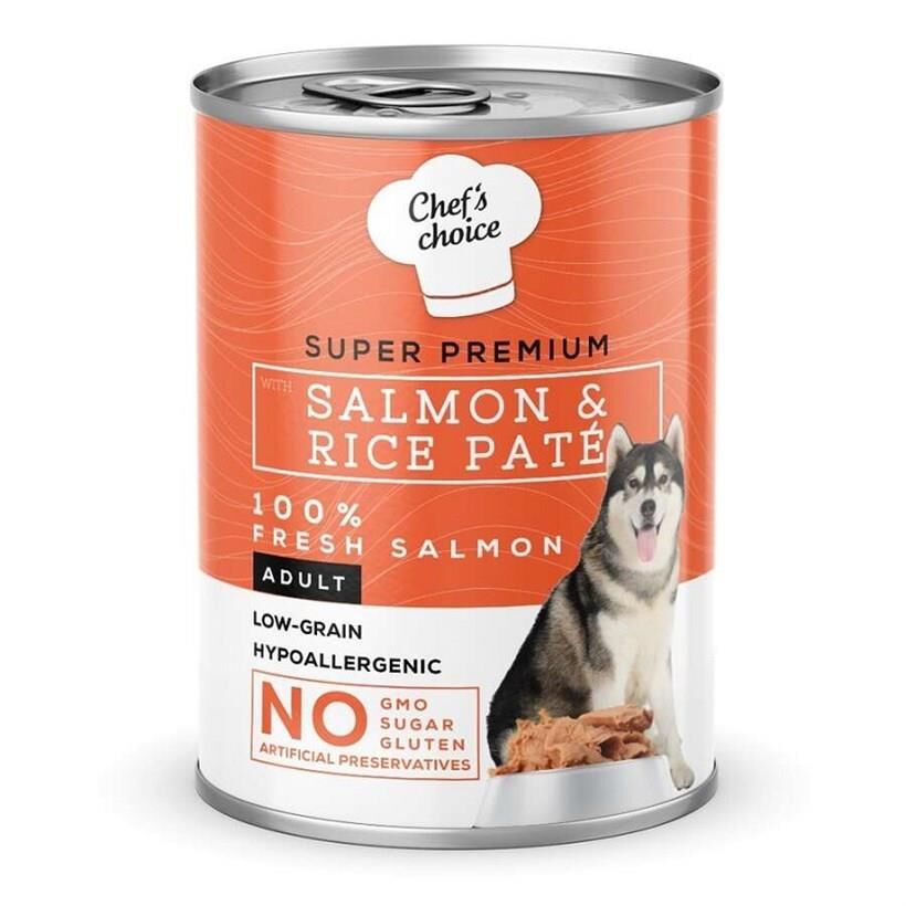 Chef's Choice Tahılsız Somonlu Pirinçli Ezme Köpek Konservesi 400 gr