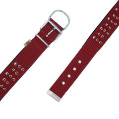 Doggie Comfort Dokuma Çivili Köpek Boyun Tasması Large Kırmızı 5x60-70 Cm