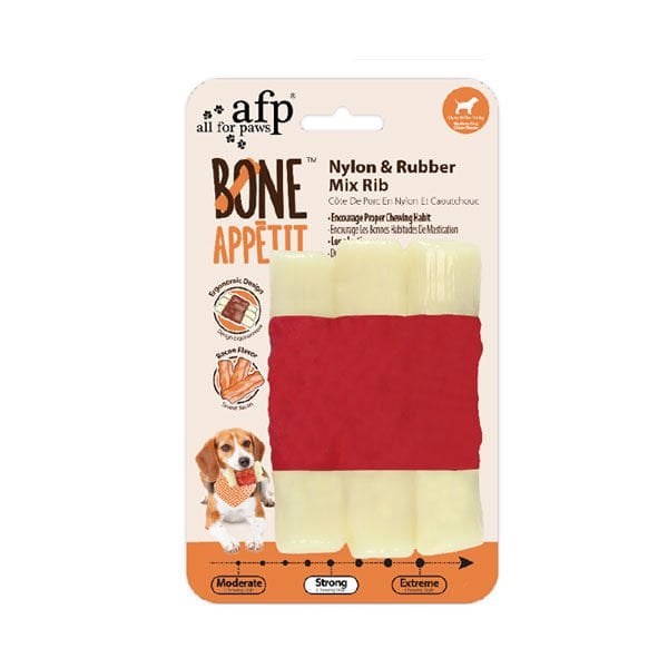 Afp Bone Appetit Pastırma Aromalı Kauçuk Naylon Kaburga Köpek Oyuncağı