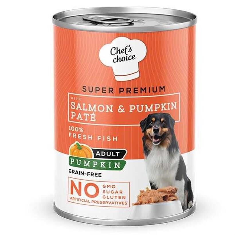 Chef's Choice Tahılsız Somonlu Balkabaklı Ezme Köpek Konservesi 400 gr