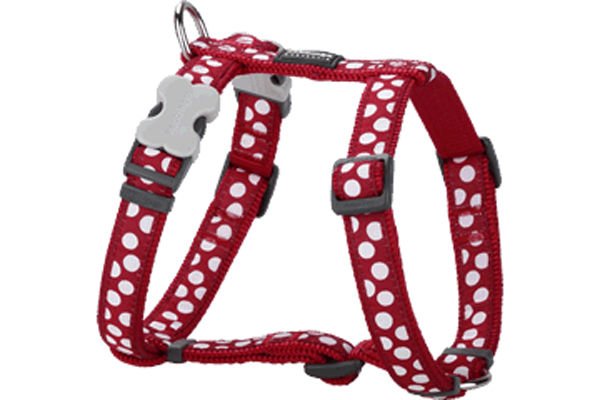 Red Dingo Ayarlı Kırmızı Beyaz Benekli Göğüs Tasması 15 Mm
