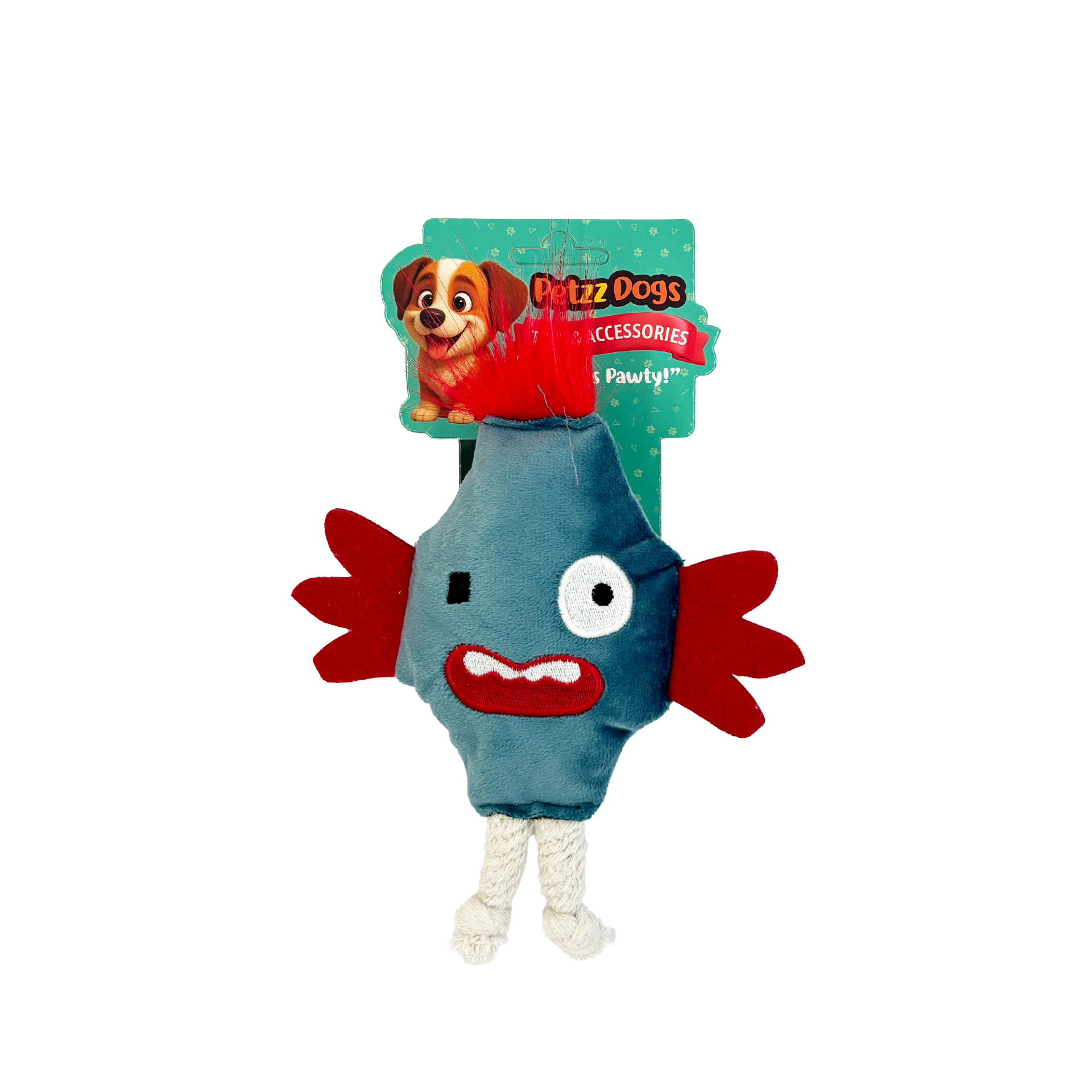 PetzzDogs Mad Sesli Dayanıklı Peluş Köpek Çiğneme Oyuncağı Buz Mavisi