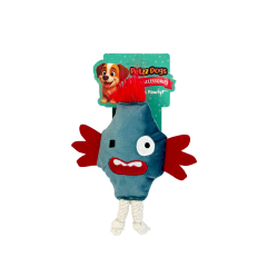 PetzzDogs Mad Sesli Dayanıklı Peluş Köpek Çiğneme Oyuncağı Buz Mavisi