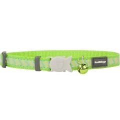 Red Dingo Reflektörlü Ziggy Desenli Köpek Kedi Boyun Tasması Lime 12 Mm