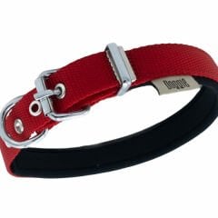 Doggie Comfort Dokuma Kemikli Köpek Boyun Tasması Medium Kırmızı 2x35-40 Cm