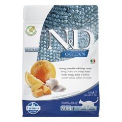N&D Ocean Tahılsız Ringa Balık ve Portakallı Yetişkin Kedi Maması 300 Gr