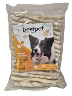 BestPet Burgu Beyaz Kemik Çubuk Köpek Ödülü 350 gr