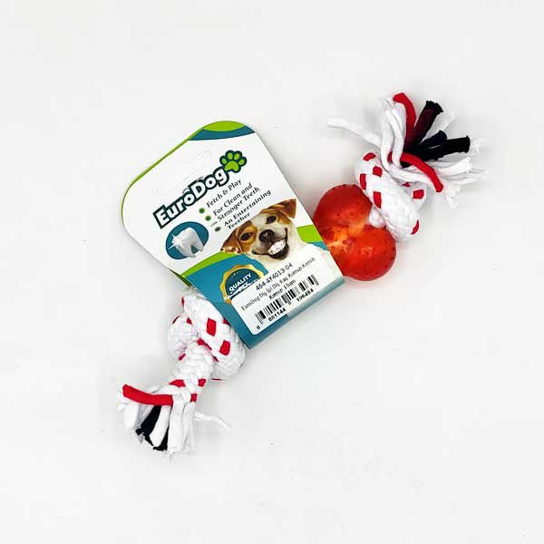 Euro Dog Kemik Şekilli Diş Kaşıma İpi Köpek Oyuncağı Beyaz/Kırmızı 15 Cm