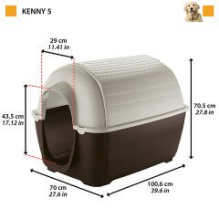 Ferplast Kenny 5 Plastik Köpek Kulübesi Large 70x100.6x70.5 Cm
