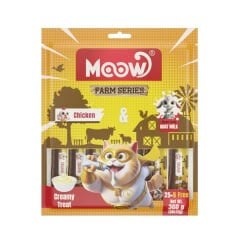 Moow Tavuklu ve Keçi Sütlü Yetişkin Sıvı Kedi Ödül Maması 30x12 Gr