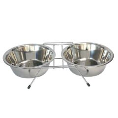 Tommy Çelik Kedi Köpek Mama ve Su Kabı İkili 2x1200 Ml
