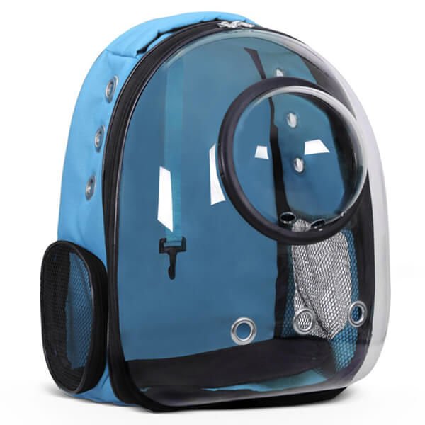 Glipet Fanuslu Şeffaf Astronot Kedi Köpek Taşıma Çantası 42x22x33 Cm Mavi