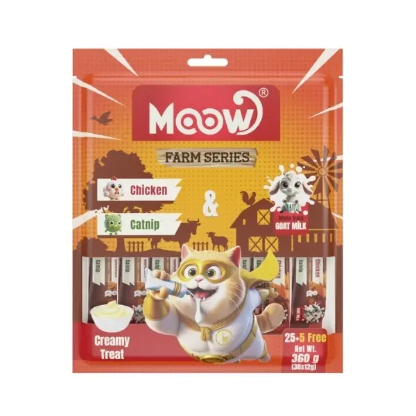 Moow Tavuklu Kedi Naneli ve Keçi Sütlü Yetişkin Sıvı Kedi Ödül Maması 1 Adet 30x12 Gr