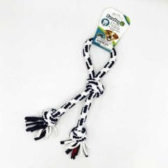 Euro Dog Üç Düğümlü Halka Şeklinde Diş Kaşıma İpi Köpek Oyuncağı Siyah/Beyaz 30 Cm