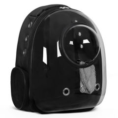 Glipet Fanuslu Şeffaf Astronot Kedi Köpek Taşıma Çantası 42x22x33 Cm Siyah
