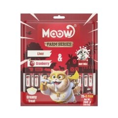 Moow Ciğerli Kızılcıklı ve Keçi Sütlü Yetişkin Sıvı Kedi Ödül Maması 30x12 Gr