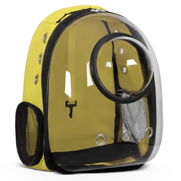 Glipet Fanuslu Şeffaf Astronot Kedi Köpek Taşıma Çantası 42x22x33 Cm Sarı