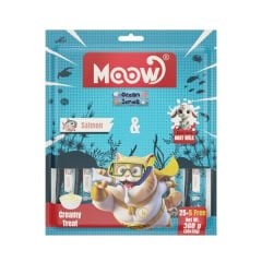 Moow Somonlu ve Keçi Sütlü Yetişkin Sıvı Kedi Ödül Maması 30x12 Gr
