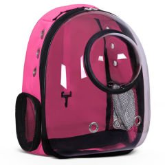 Glipet Fanuslu Şeffaf Astronot Kedi Köpek Taşıma Çantası 42x22x33 Cm Pembe