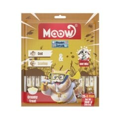 Moow Morina Balıklı Deniz Taraklı ve Keçi Sütlü Yetişkin Sıvı Kedi Ödül Maması 30x12 Gr