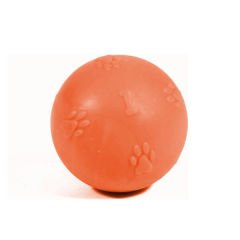 Petpretty Kauçuk Top Pati Desenli Köpek Oyuncağı S 4.5 Cm Turuncu