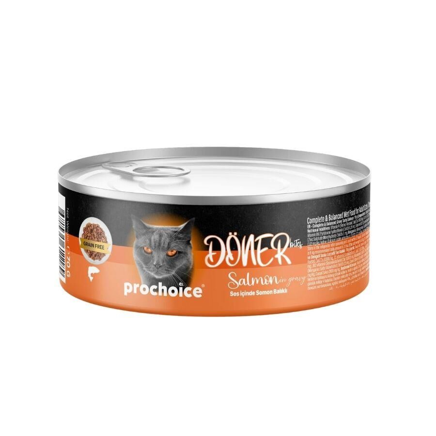 Prochoice Döner Bites Sos İçinde Somon Balıklı Yetişkin Kedi Konservesi 70 Gr
