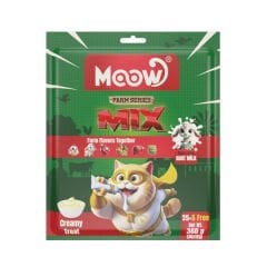 Moow Karışık 6 Lezzetli Çiftlik Serisi Keçi Sütlü Yetişkin Sıvı Kedi Ödül Maması 30x12 Gr