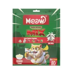 Moow Karışık 6 Lezzetli Çiftlik Serisi Keçi Sütlü Yetişkin Sıvı Kedi Ödül Maması 30x12 Gr