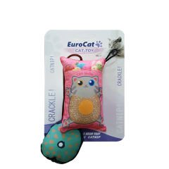 Eurocat Ufak Yastık Şeklinde Kedi Oyuncağı Pembe 25 Cm
